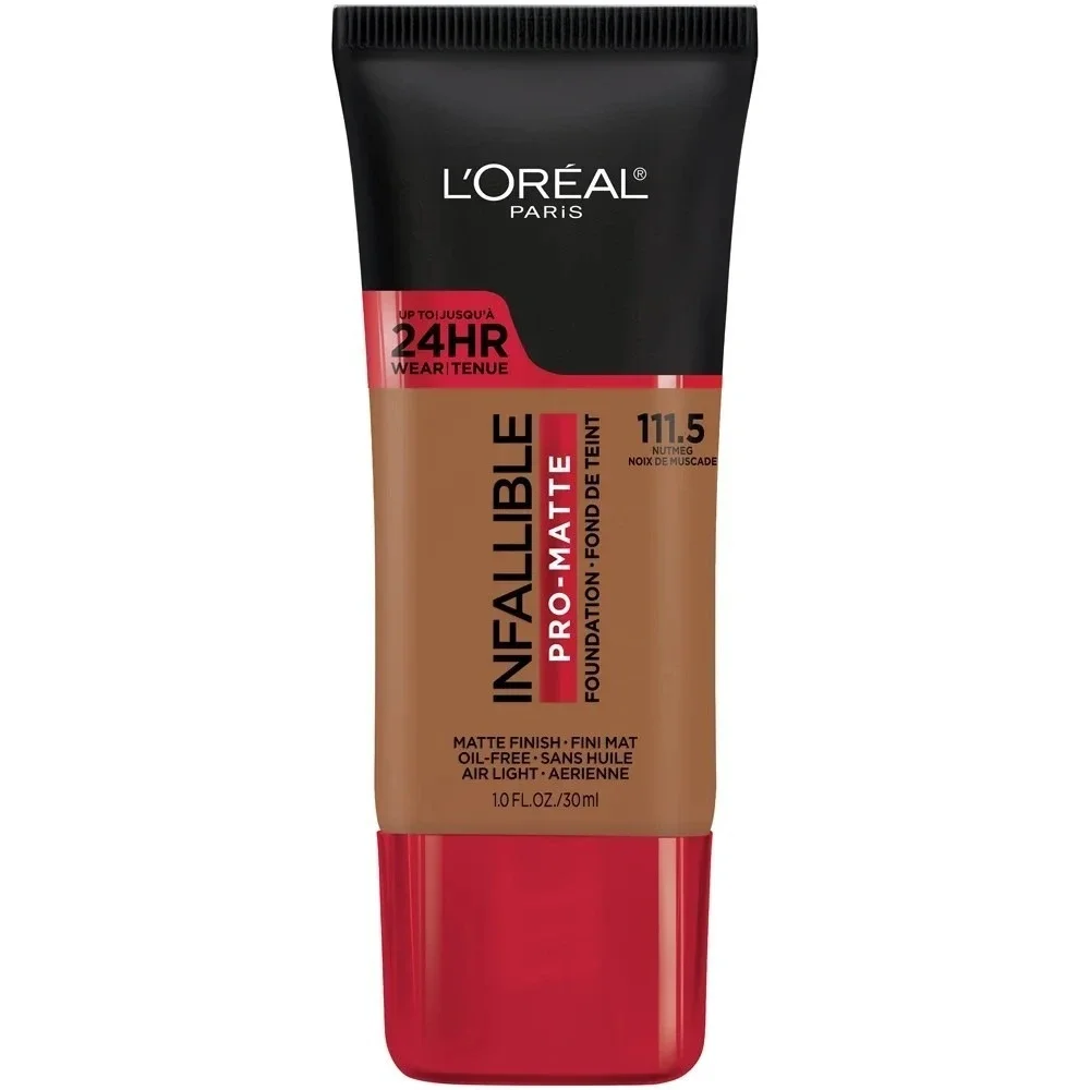 L'Oreal Paris Infallible Pro-Matte Liquid Foundation Makeup, 111.5 Nutmeg, 1 fl